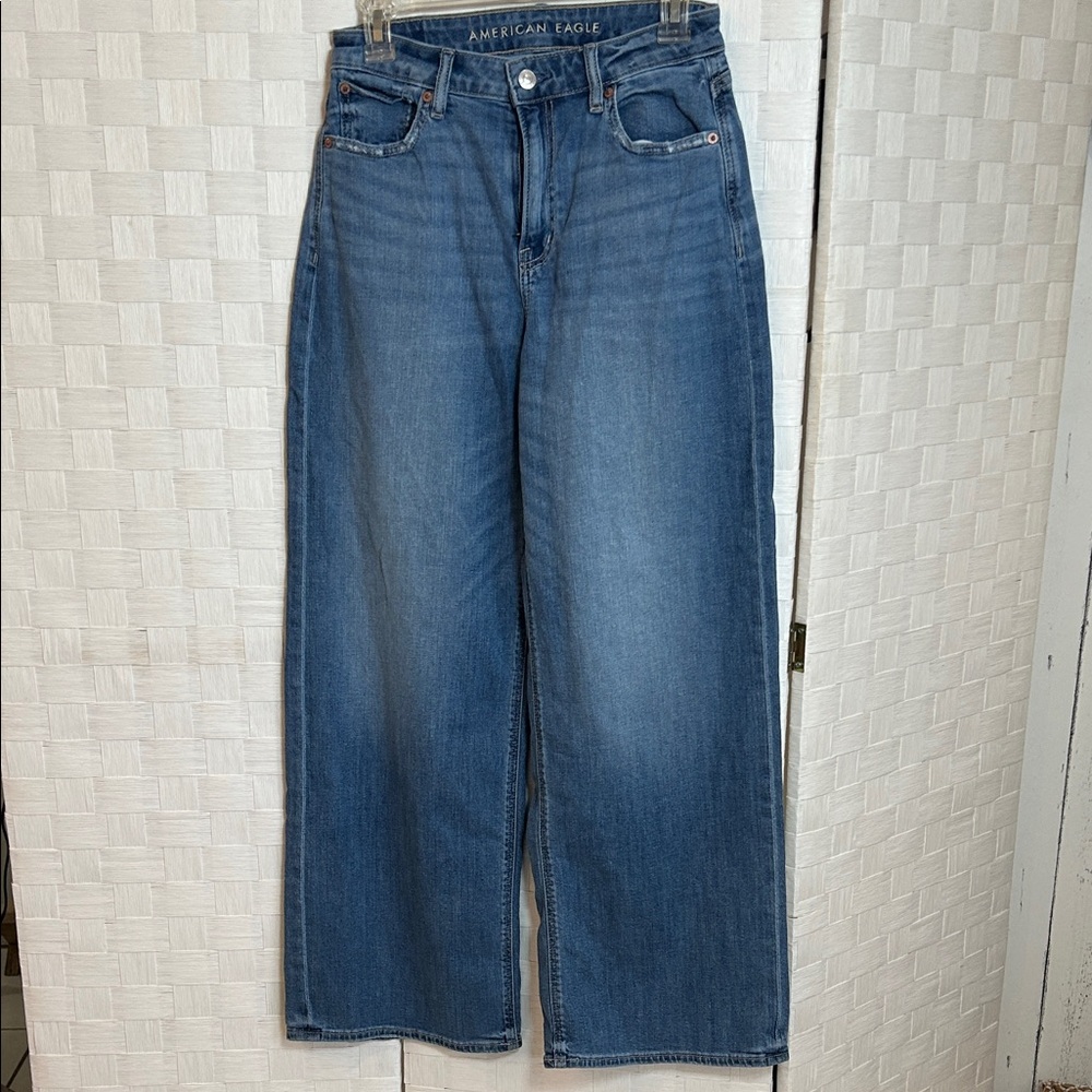 American Eagle Outfitters Wide Leg Denim Jeans - Medium Blue